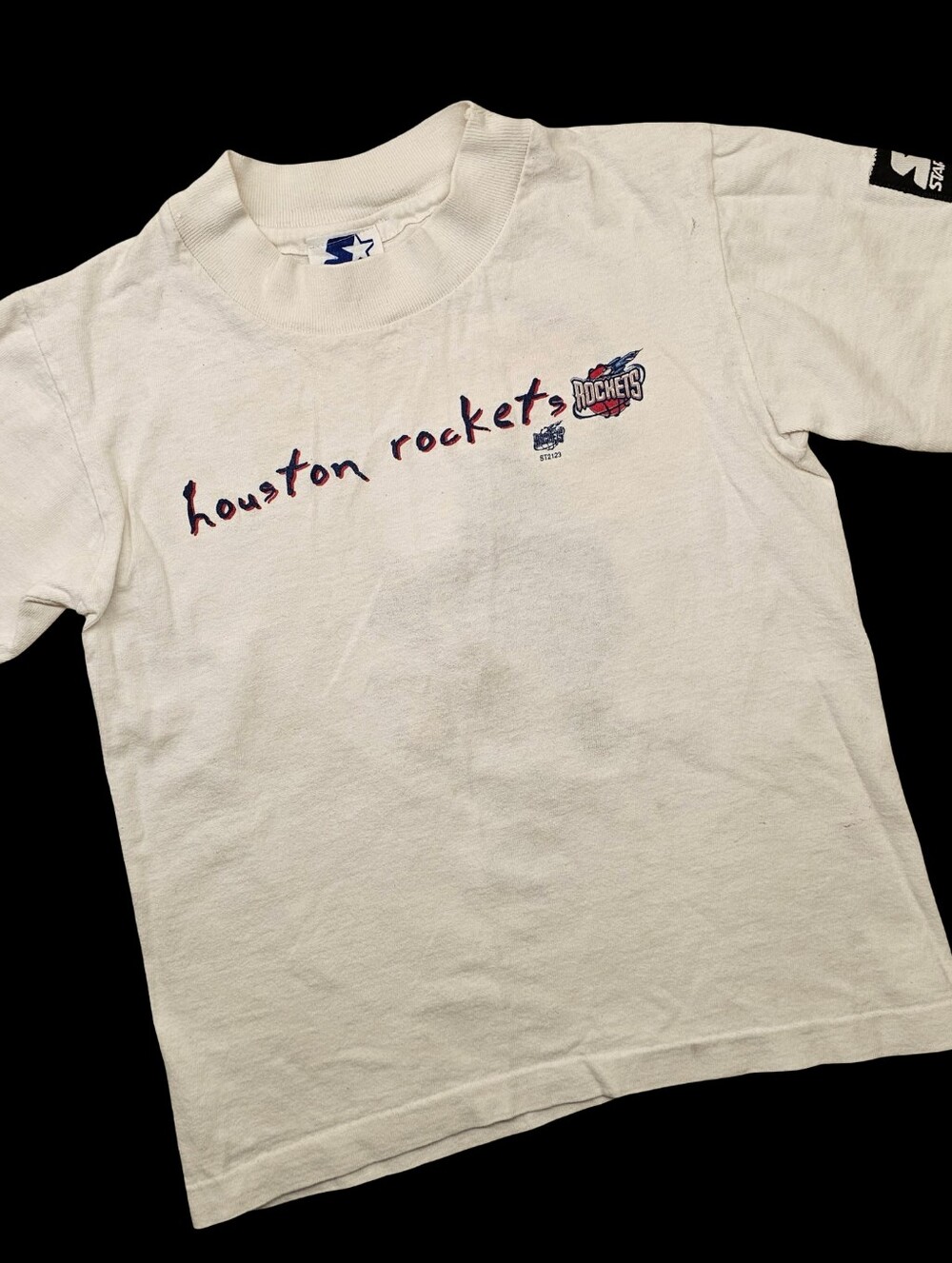 STARTER White Houston Rockets Script Logo Tee - Picture 12 of 12